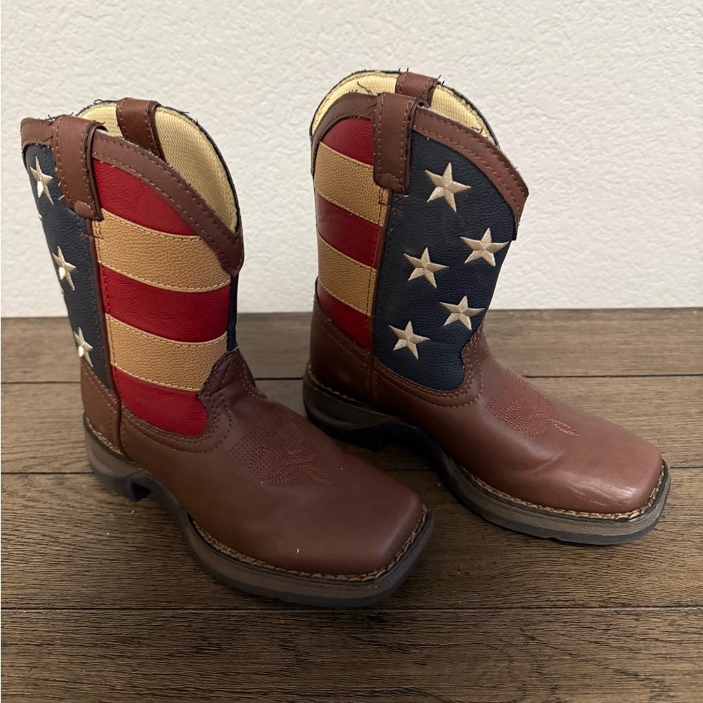 Durango Kids Patriotic Cowboy Boots with Stars and Stripes
